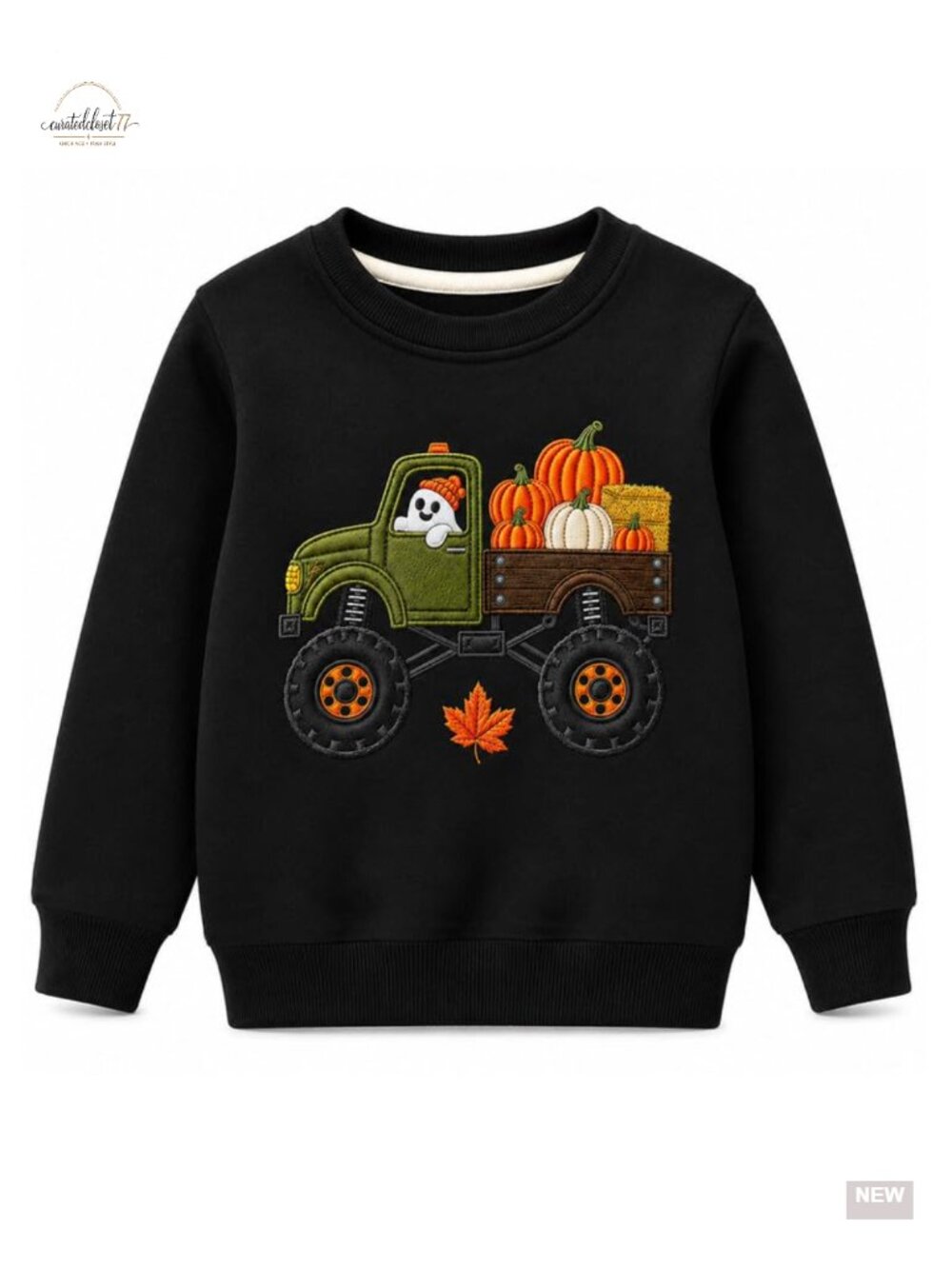 Boys 100% Cotton French Terry Crewneck Sweatshirt Pumpk